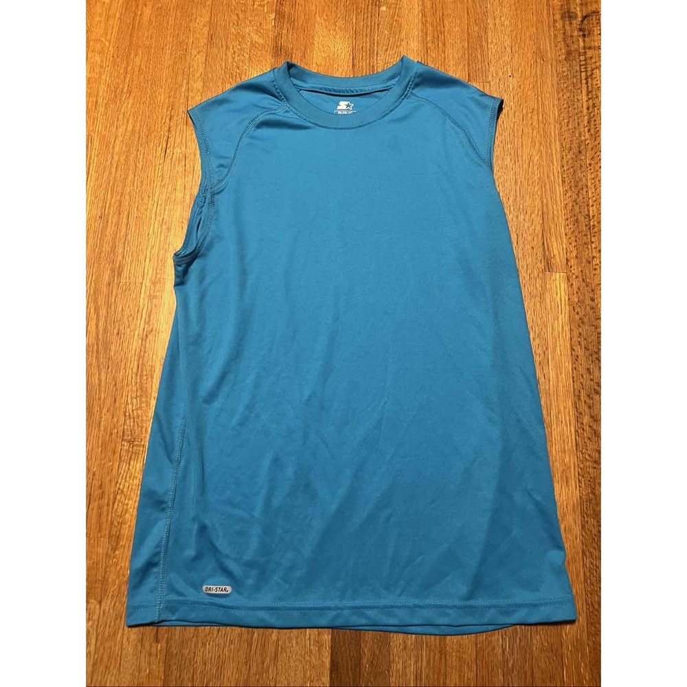 Starter Dri-Star Youth XXL 18 Aqua Blue Sleeveless Muscle‎ Active Tank Top Shirt